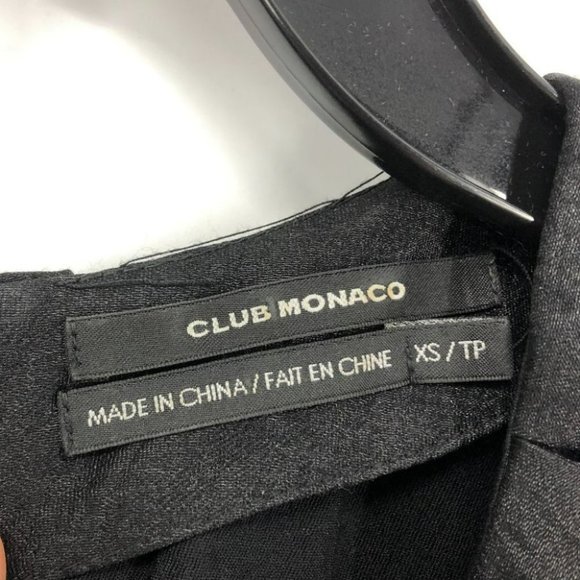 Club Monaco crepe black pleated scoop neck short sleeve blouse XS - Picture 4 of 12